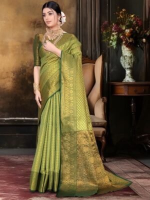 JAY FASHION Woven Design Zari Silk Blend Kanjeevaram Saree