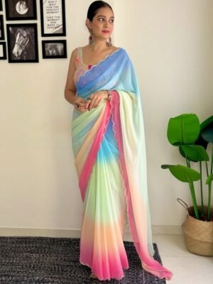 KALINI Ombre Pure Georgette Saree
