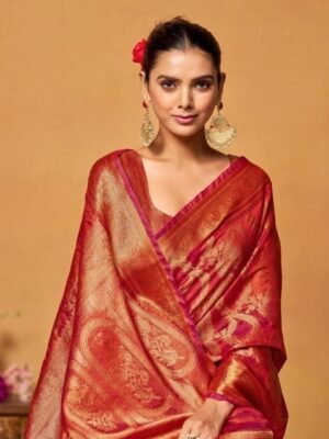 KALINI Woven Design Zari Organza Banarasi Saree