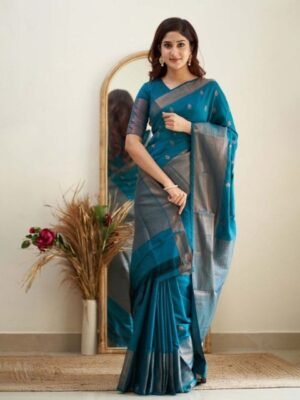 Marziyaa Ethnic Motif Woven Design Silk Cotton Banarasi Zari Saree