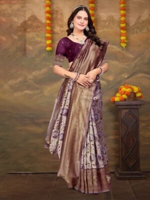 Om Shantam Sarees Woven Design Zari Paithani Saree