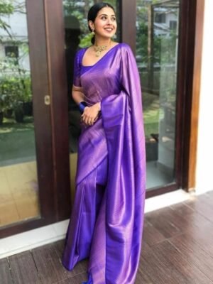 RASVRITI Ethnic Motifs Zari Pure Silk Kanjeevaram Saree