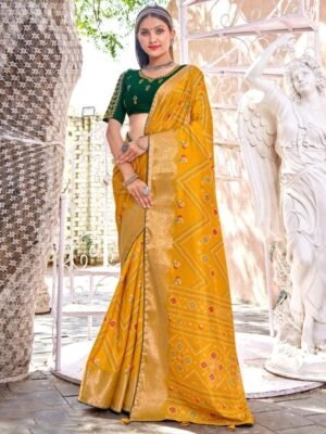 Saree mall Bandhani Zari Bandhani Sarees