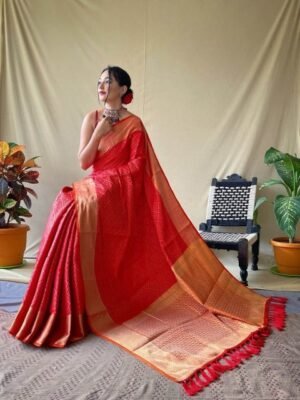 SGF11 Woven Design Heavy Zari Work Kanjeevaram Patola Silk Saree