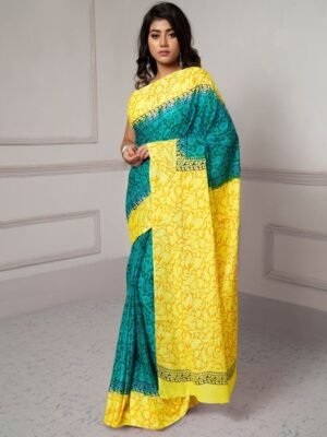 Unnati Silks Ethnic Motifs Pure Cotton Handloom Block Print Saree